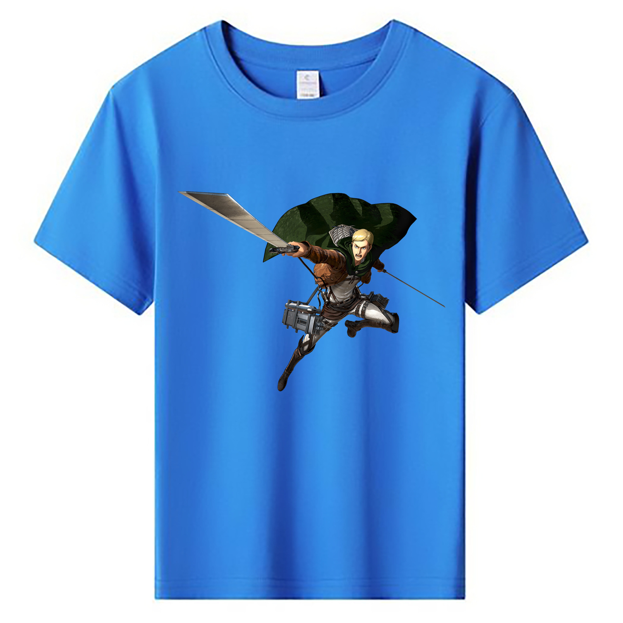 （画像用） 進撃の巨人 エルヴィン・スミス Attack on Titan Erwin Smith 綿100％キッズTシャツ（フロントプリント）